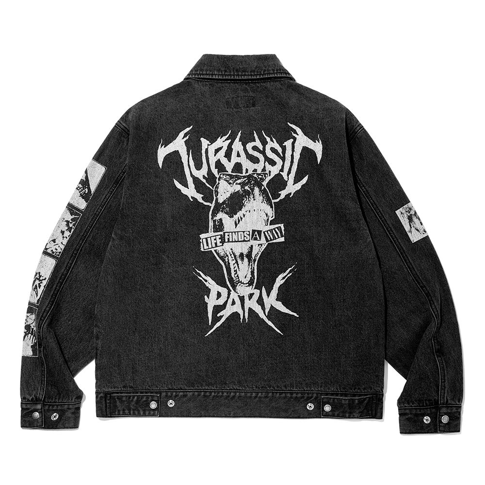 MUSINSA | MAHAGRID JURASSIC PARK DENIM JACKET BLACK(MG2CFMD130D)