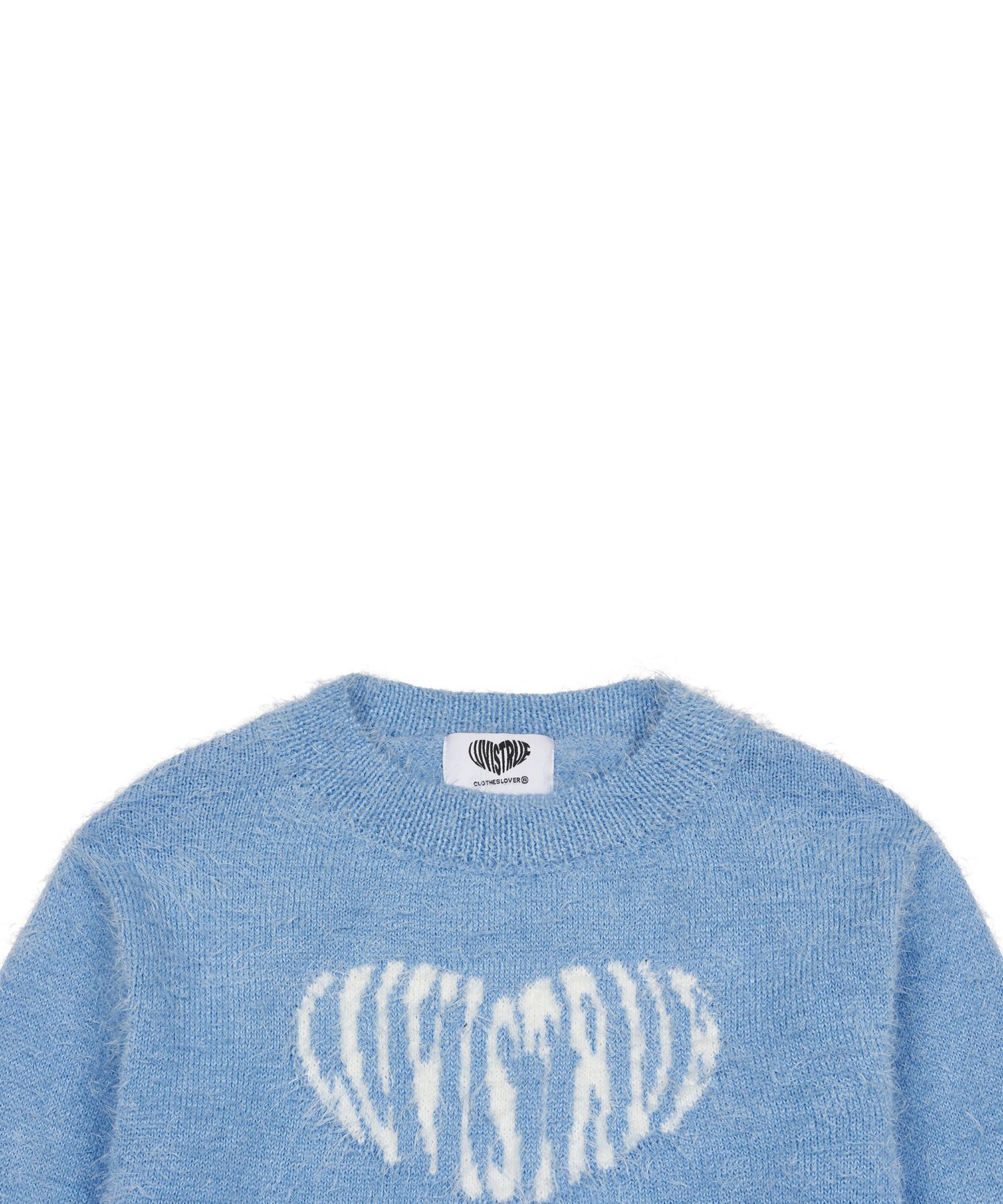 MUSINSA公式 | LUV IS TRUE MZ HEART ANGORA KNIT (SKY BLUE)