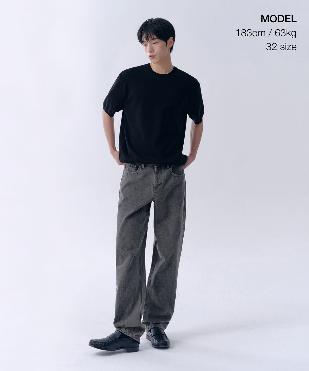 무신사 스탠다드(MUSINSA STANDARD) 레귤러 핏 데님 팬츠 [그레이]