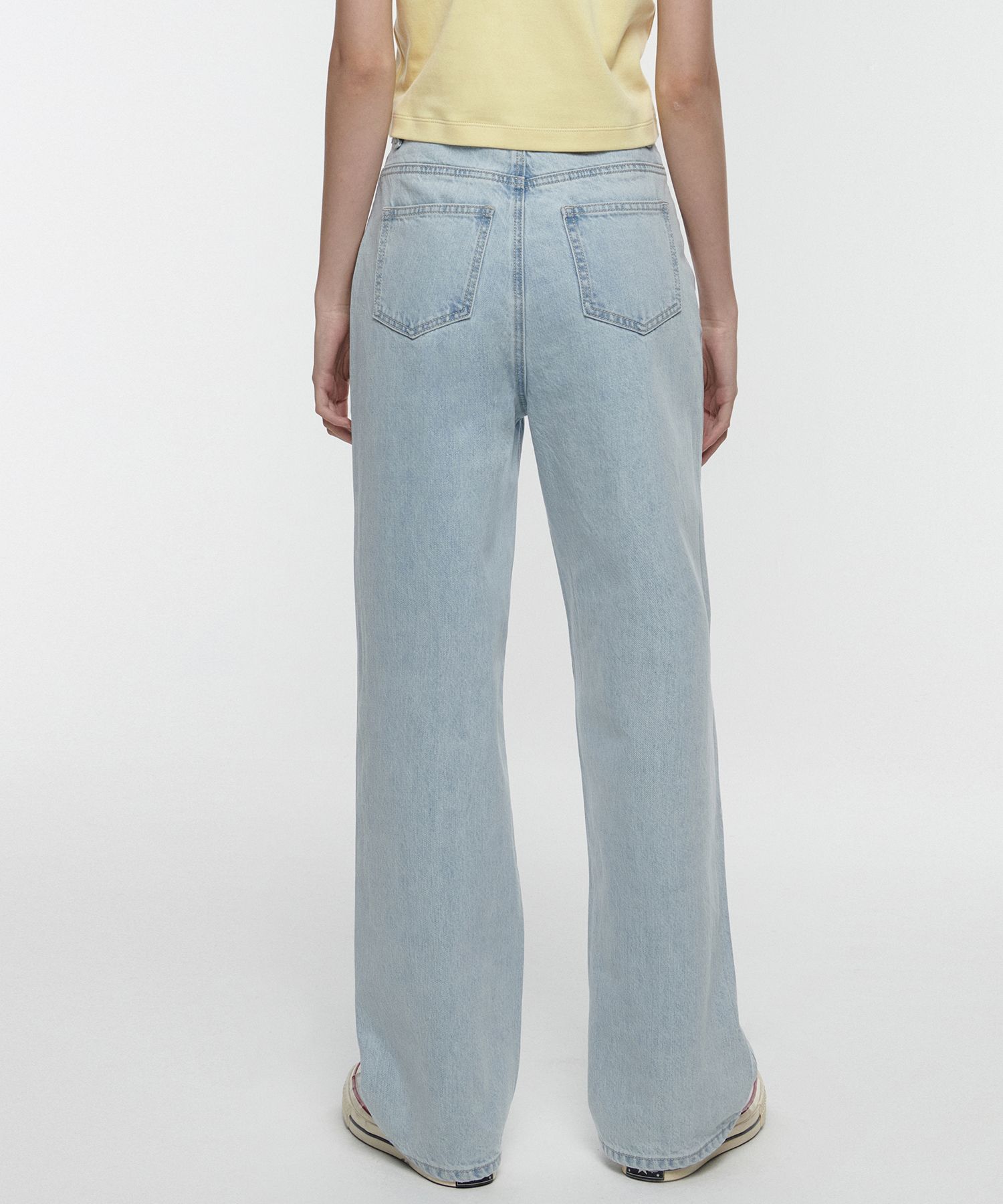 ★MUSINSA STANDARD★ Painted Wide Denim Pants Gray MMDNP505- MUSINSA | MUSINSA STANDARD WOMAN Women's Wide Denim Pants