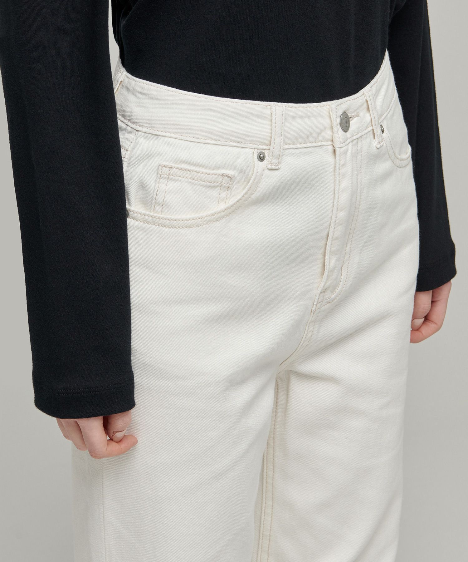 ★MUSINSA STANDARD★ Straight denim slacks cream MMDNP104-CR MUSINSA | MUSINSA STANDARD Straight Denim Slacks [Cream]