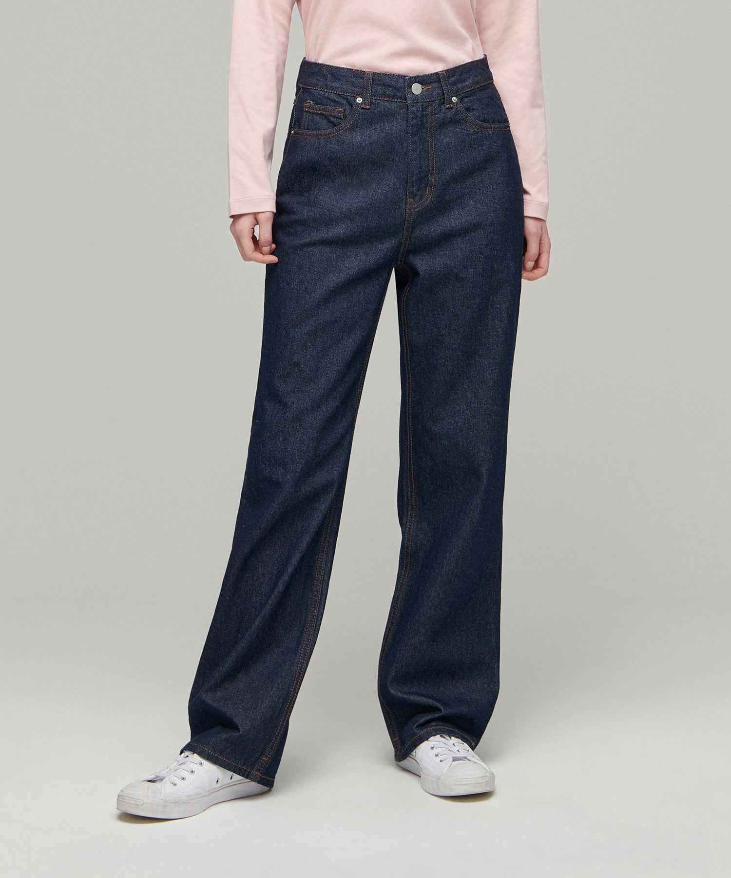 デニム・ジーパン MUSINSA STANDARD Loose straight denim pants deep indigo MMCN MUSINSA | MUSINSA STANDARD WOMAN Women's Straight Denim
