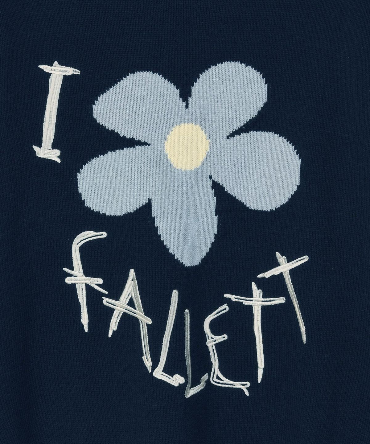 팔렛(FALLETT) 드로잉 플라워 니트 네이비