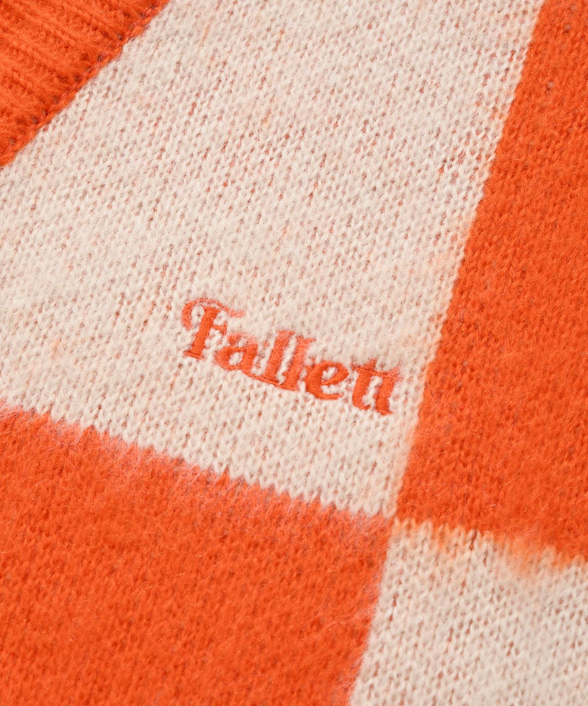 팔렛(FALLETT) 체커보드 니트 가디건 오렌지