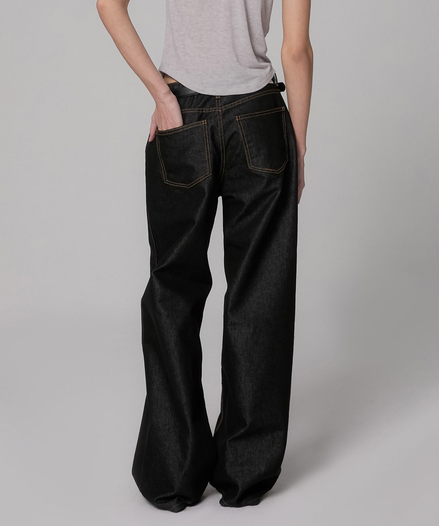 ★MUSINSA STANDARD★ Deep Indigo Wide Denim Pants MMCNP802-D MUSINSA | MUSINSA STANDARD Denim wide carpenter pants