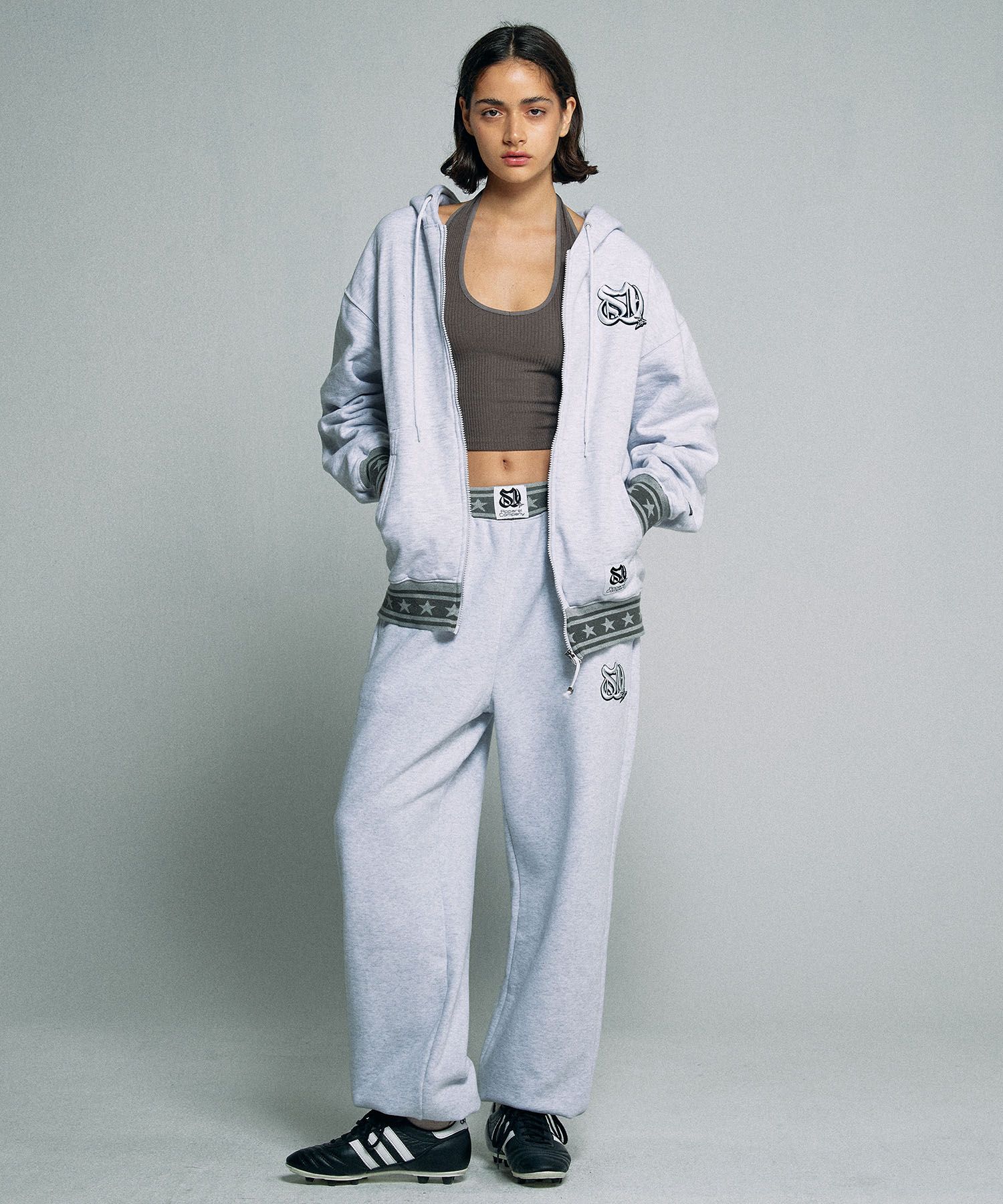 ★SCULPTOR★ My Go To Sweatpants White Melange SC25S412NMWM MUSINSA | SCULPTOR Classic Varsity Sweat pants White Melange