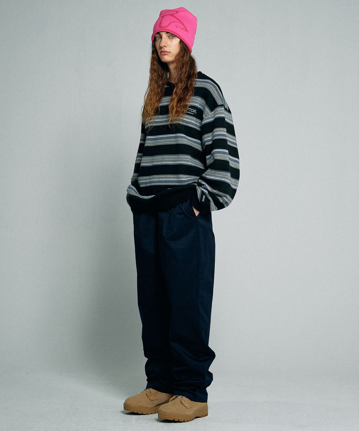 스컬프터(SCULPTOR) Stripe Vintage Sweatshirt Black