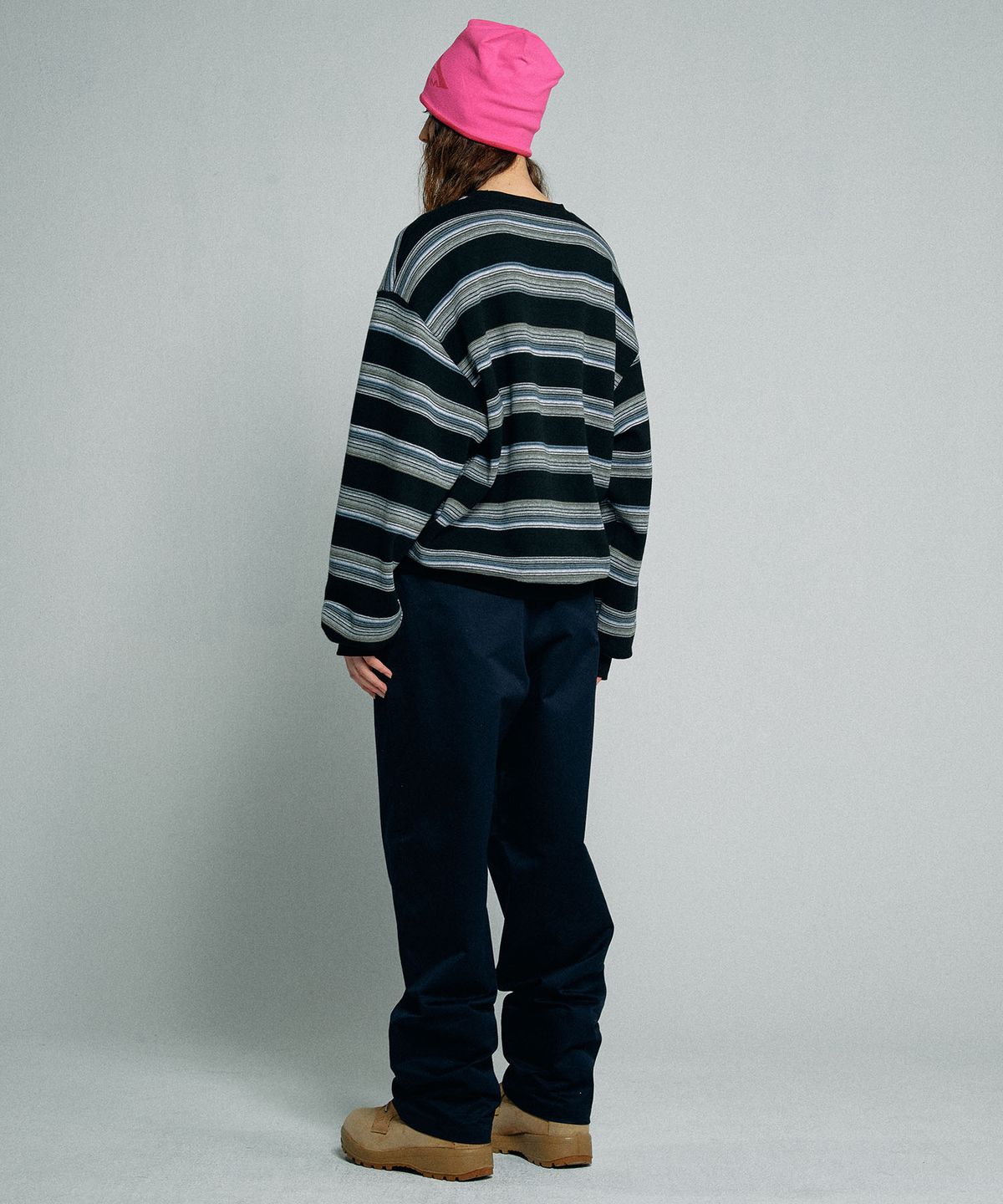 스컬프터(SCULPTOR) Stripe Vintage Sweatshirt Black