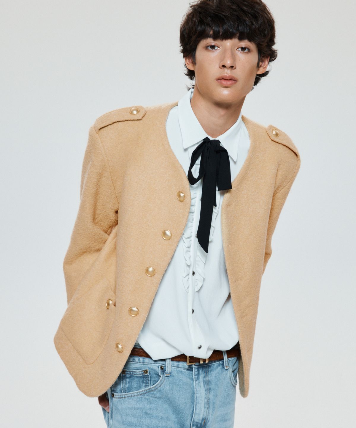 언티지(UNTAGE) 울 부클레 트위드 자켓[Camel(MAN)]_UTO-FB14