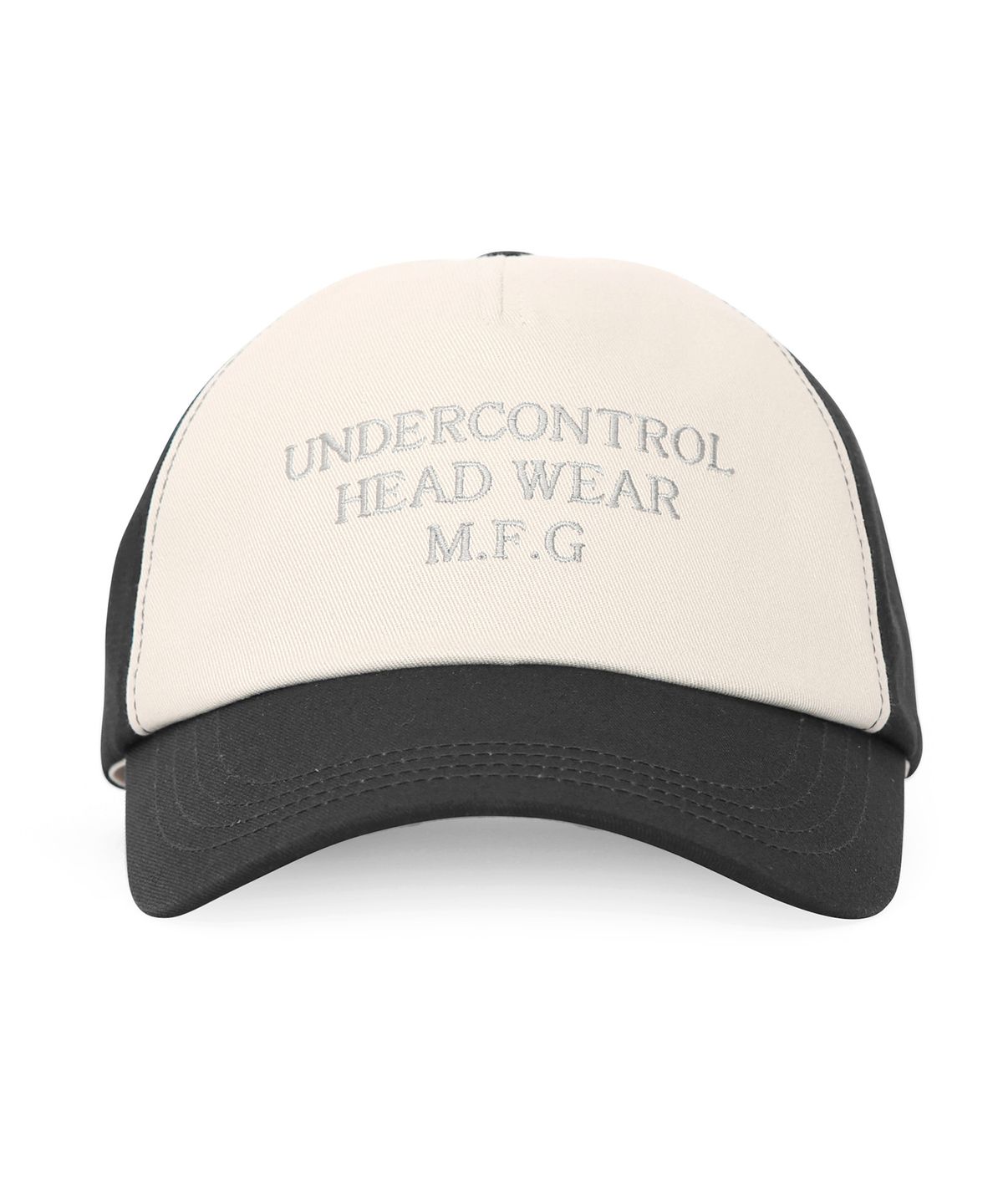 언더컨트롤(UNDERCONTROL) 코튼 로고 트러커 볼캡 SLOGAN / SOFT DEEP B B / BLACK