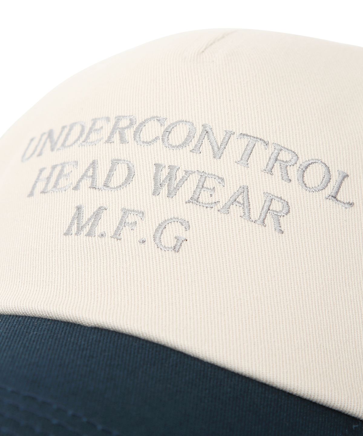 언더컨트롤(UNDERCONTROL) 코튼 로고 트러커 볼캡 SLOGAN / SOFT DEEP B B / NAVY