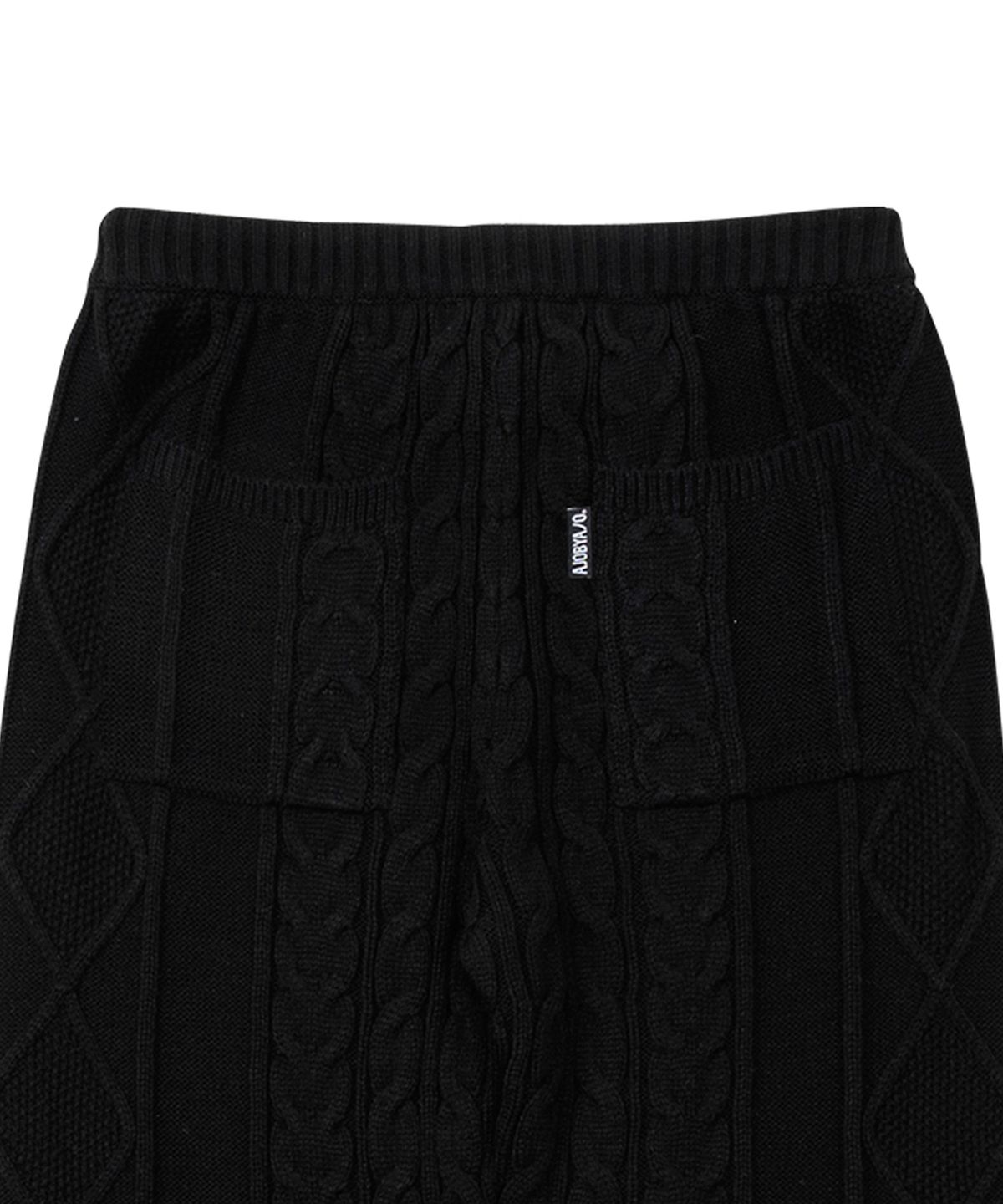 아조바이아조(AJOBYAJO) Twisted Cable Knit Pants [BLACK]