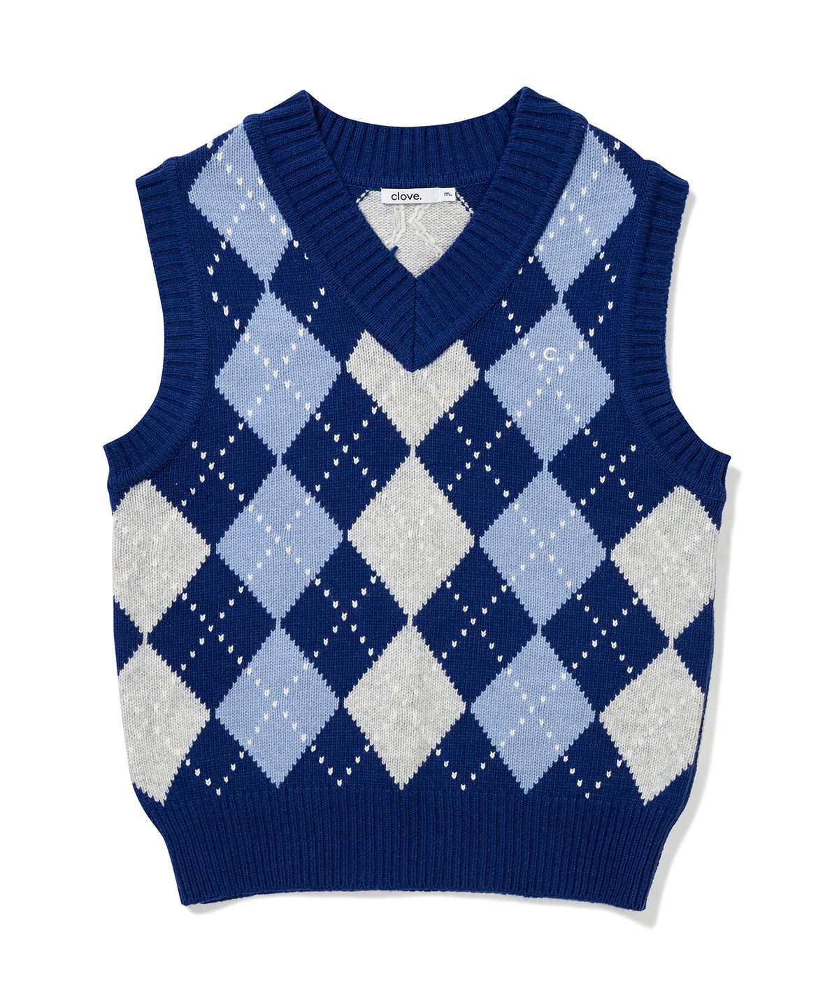 클로브(CLOVE) [22FW clove] Argyle Wool Vest (Blue)