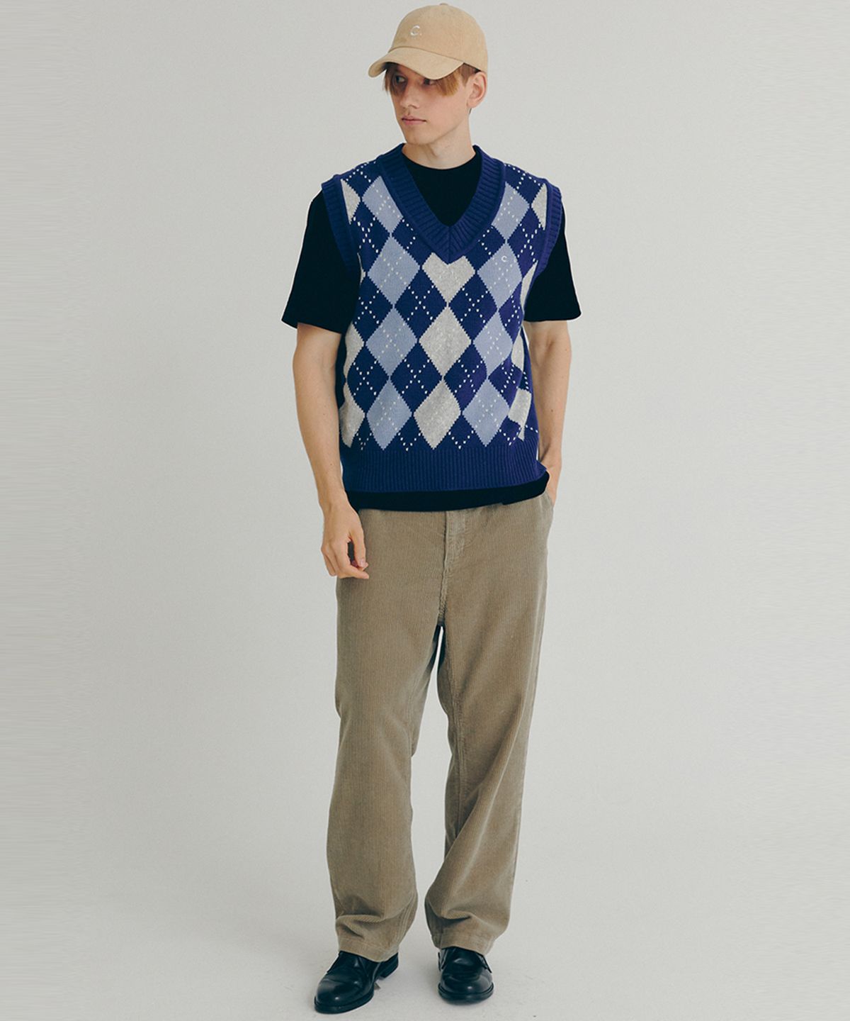 클로브(CLOVE) [22FW clove] Argyle Wool Vest (Blue)