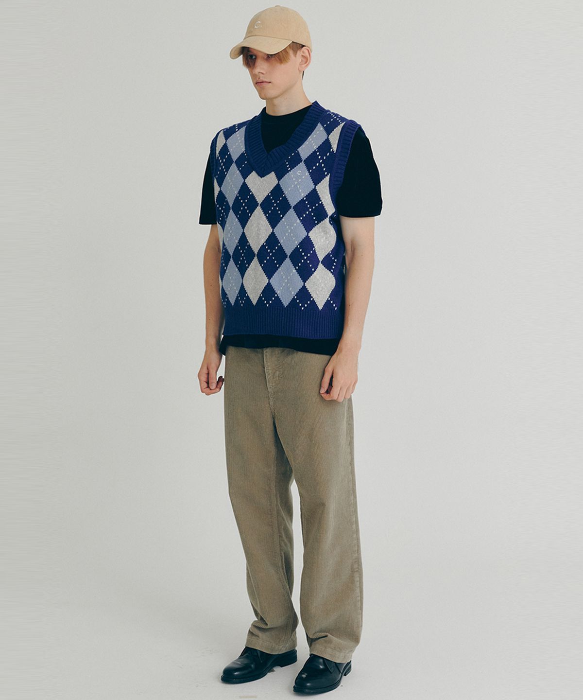 클로브(CLOVE) [22FW clove] Argyle Wool Vest (Blue)