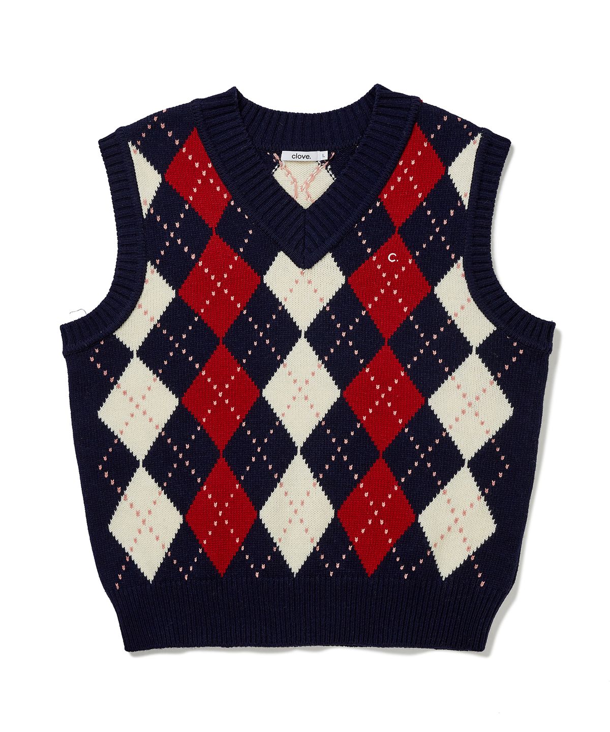 클로브(CLOVE) [22FW clove] Argyle Wool Vest (Navy)