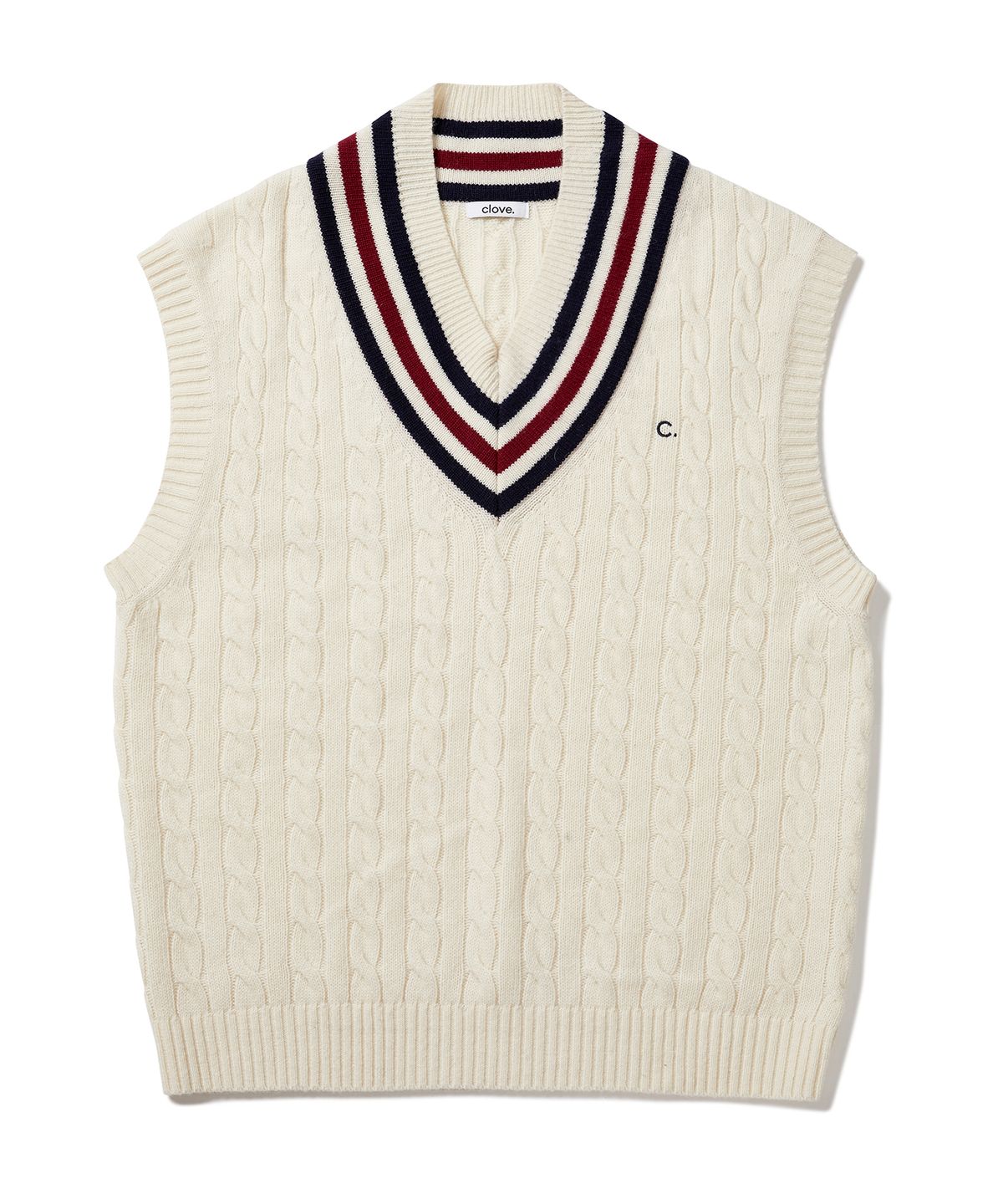 클로브(CLOVE) [22FW clove] Contrast Wool Vest (Ivory)