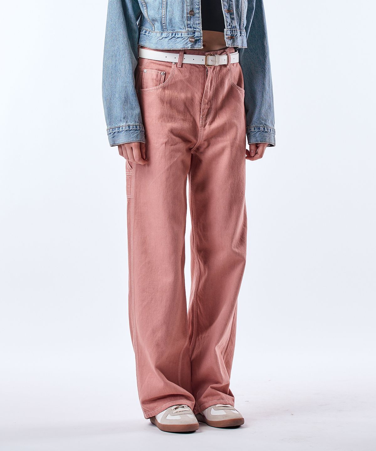 필로그램(PHILOGRAM) 카펜터 피그먼트 다잉  와이드 팬츠_Indipink
