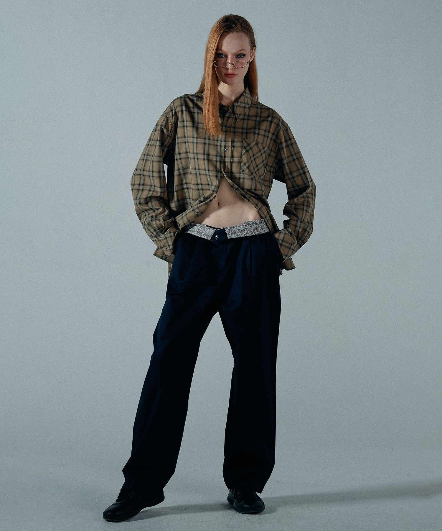 パンツ 15 SCULPTOR Folding Waist Band Pants MUSINSA公式 | SCULPTOR Folding Waist Band Pants Navy