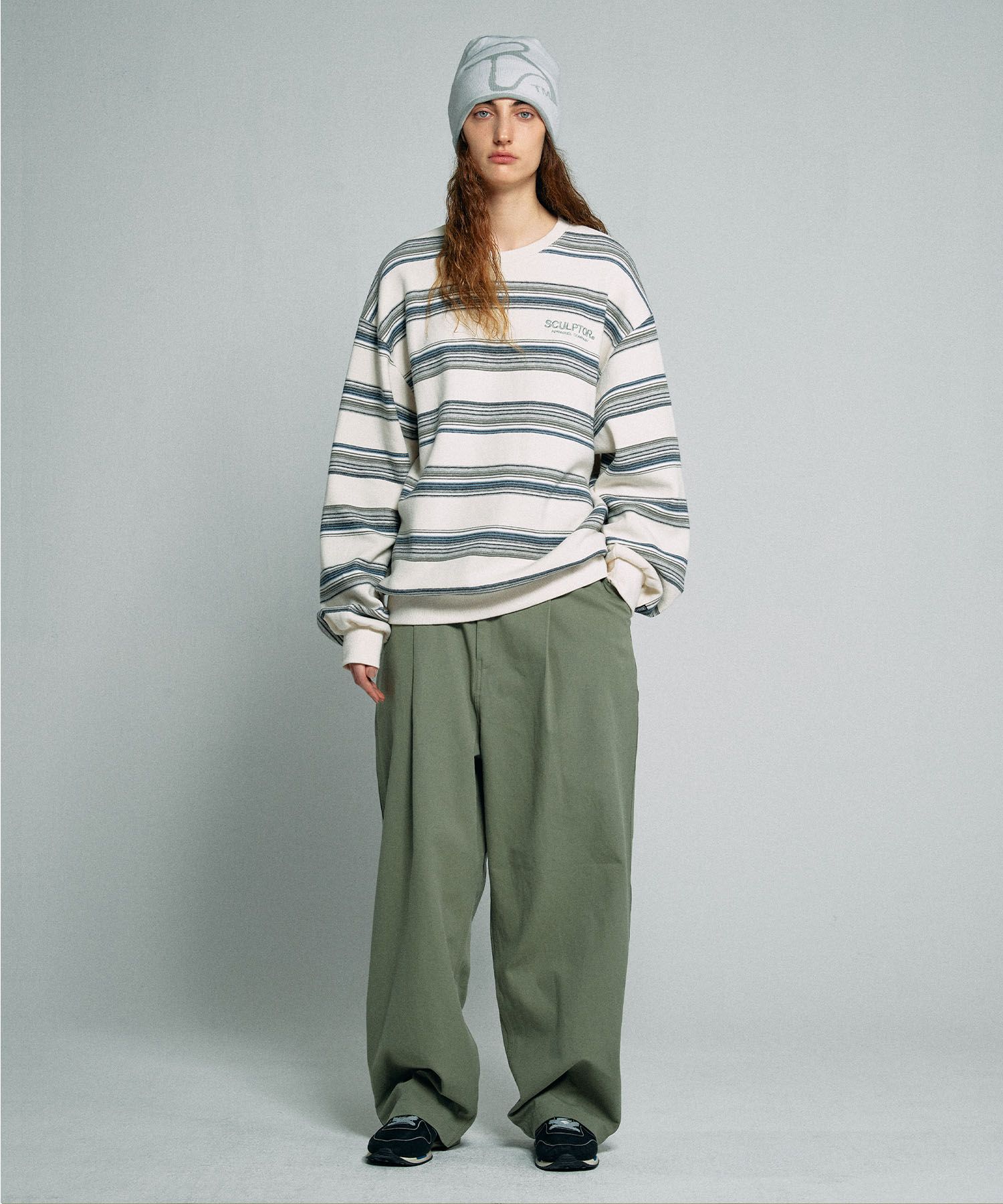 ●muahmuah● Point slit cargo banding pants khaki MUP25806 MUSINSA | MUAHMUAH Point Slit Cargo Banding Pants [2 Colors]