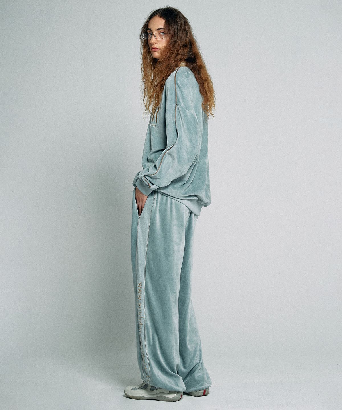 스컬프터(SCULPTOR) Velour Track Pants Baby Blue