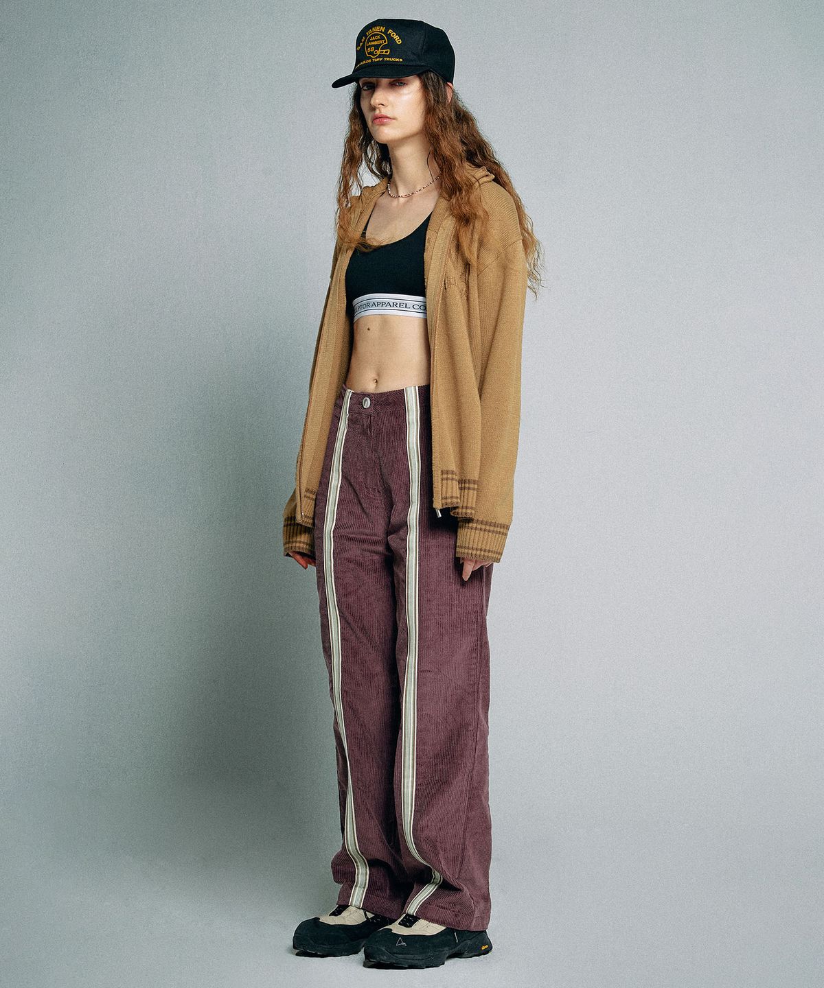 스컬프터(SCULPTOR) Taped Corduroy Beach Pants Deep Purple