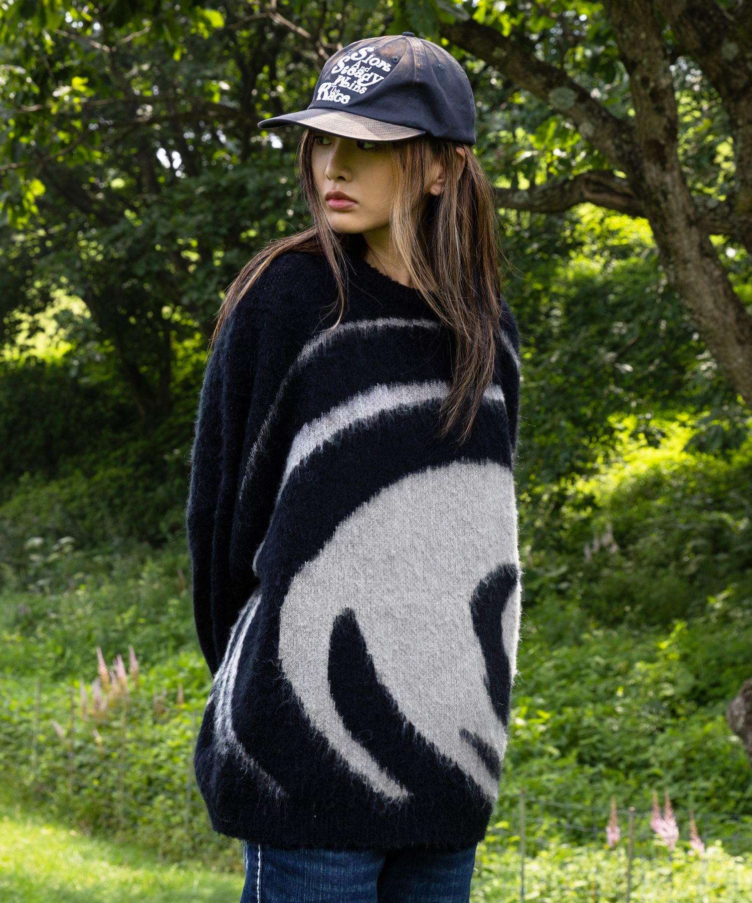 MUSINSA | XTONZ XTK034 Hermet Mohair Knit Sweater (BLACK)