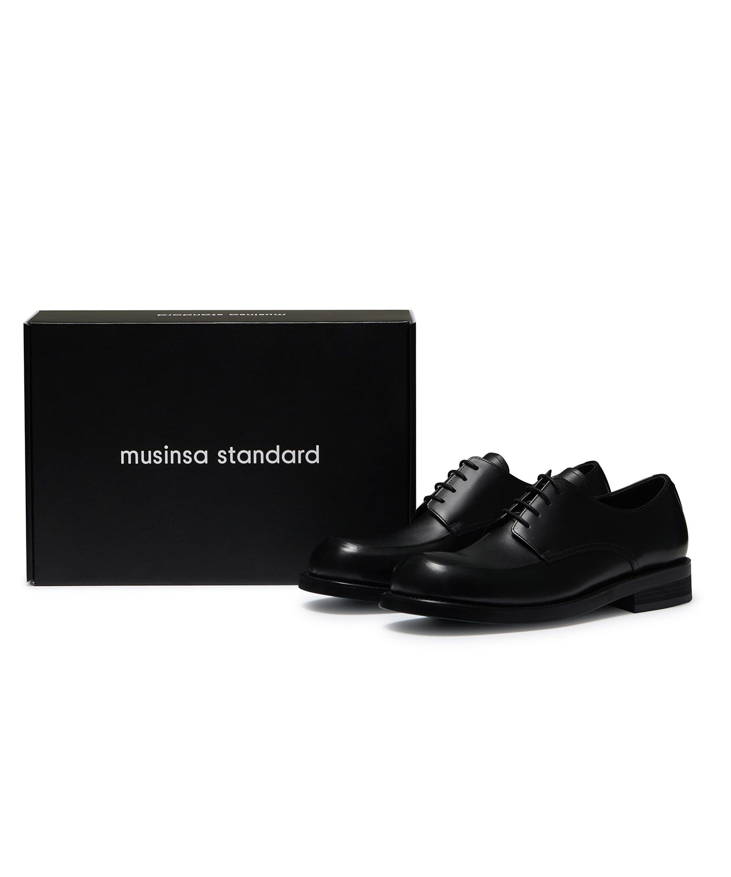 MUSINSA | MUSINSA STANDARD Minimal U-Tip Derby Shoes_Black