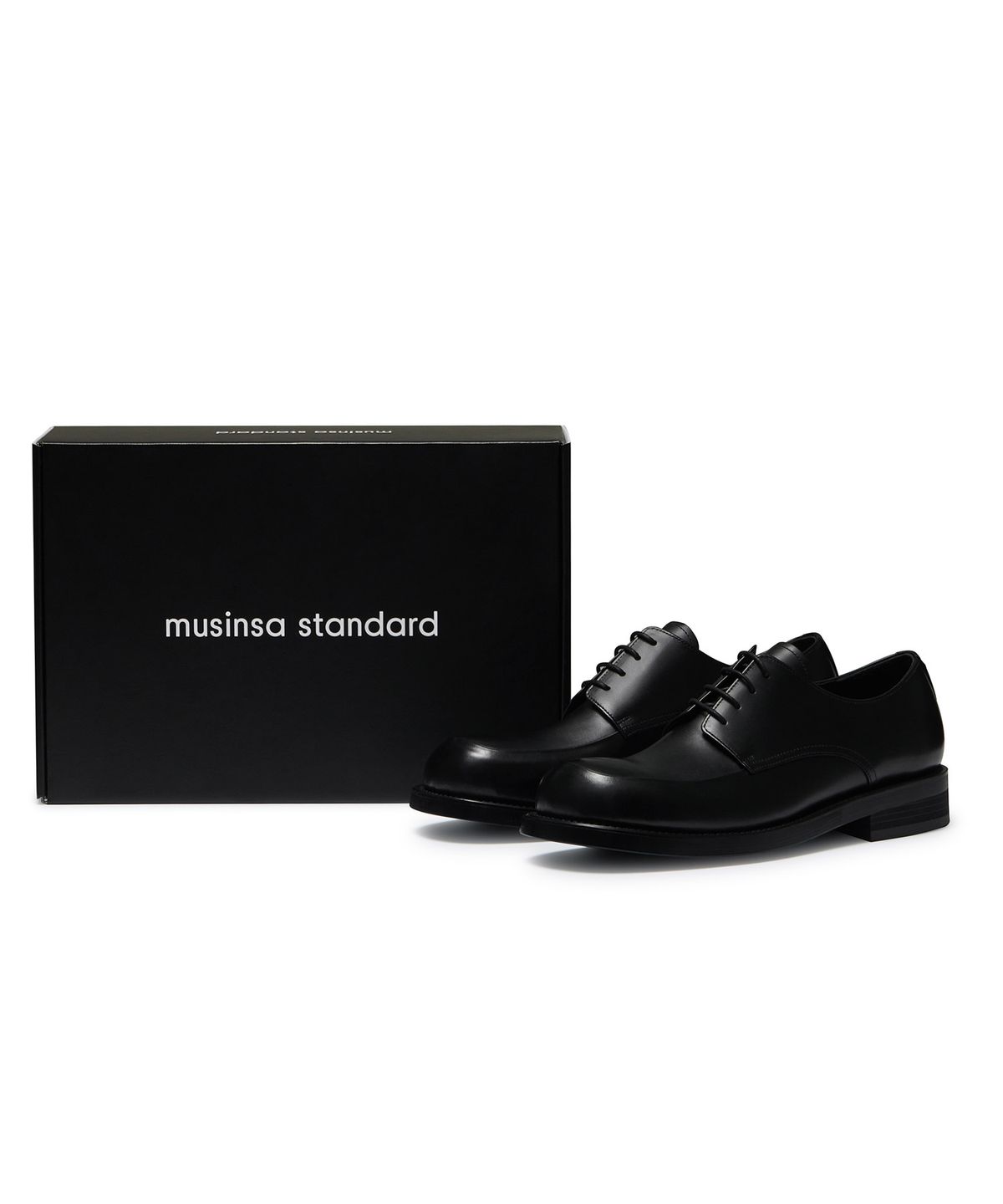 무신사 스탠다드(MUSINSA STANDARD) 미니멀 유팁 더비 슈즈 [블랙]