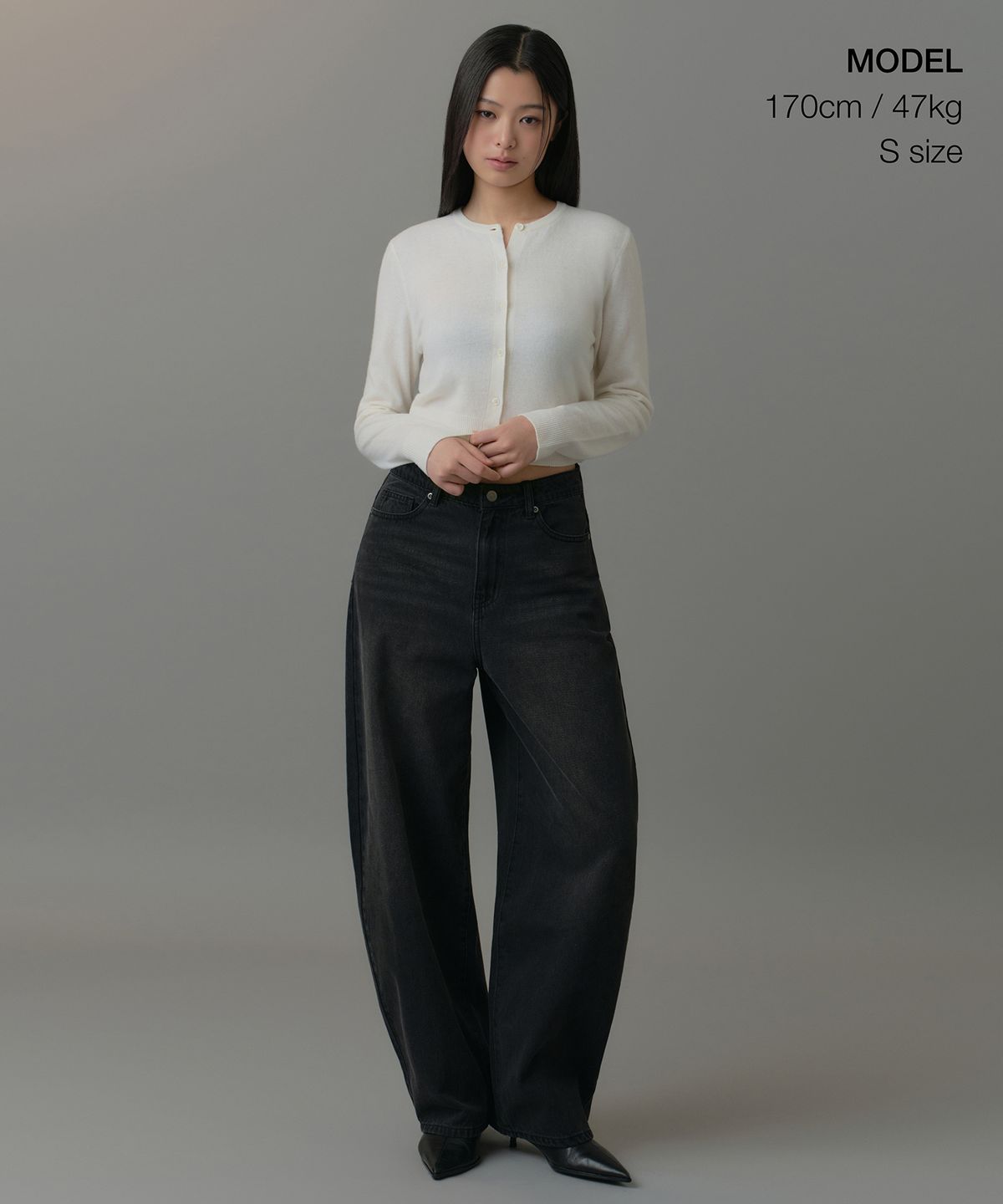 무신사 스탠다드 우먼(MUSINSA STANDARD WOMAN) 우먼즈 램스울 라운드 넥 크롭 가디건 [아이보리]