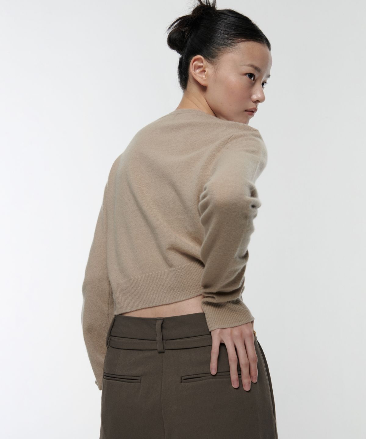무신사 스탠다드 우먼(MUSINSA STANDARD WOMAN) 우먼즈 램스울 라운드 넥 크롭 가디건 [베이지]