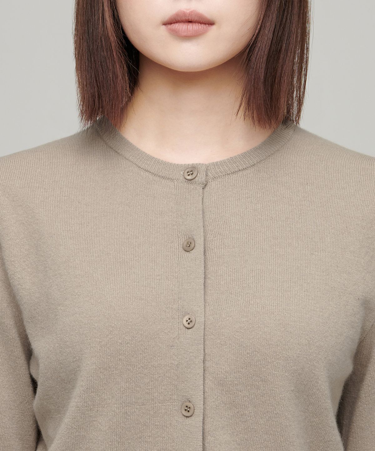 무신사 스탠다드 우먼(MUSINSA STANDARD WOMAN) 우먼즈 램스울 라운드 넥 크롭 가디건 [베이지]