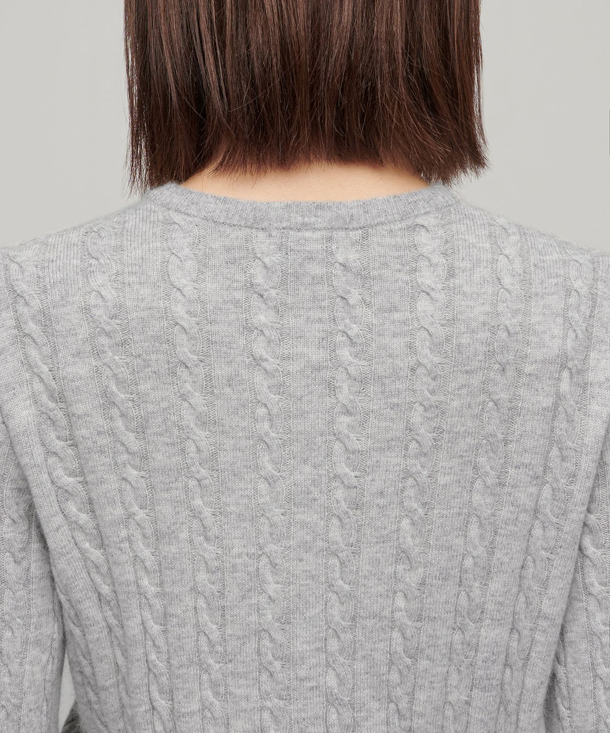 무신사 스탠다드 우먼(MUSINSA STANDARD WOMAN) 우먼즈 앙고라 블렌드 케이블 라운드 넥 가디건 [라이트 그레이]