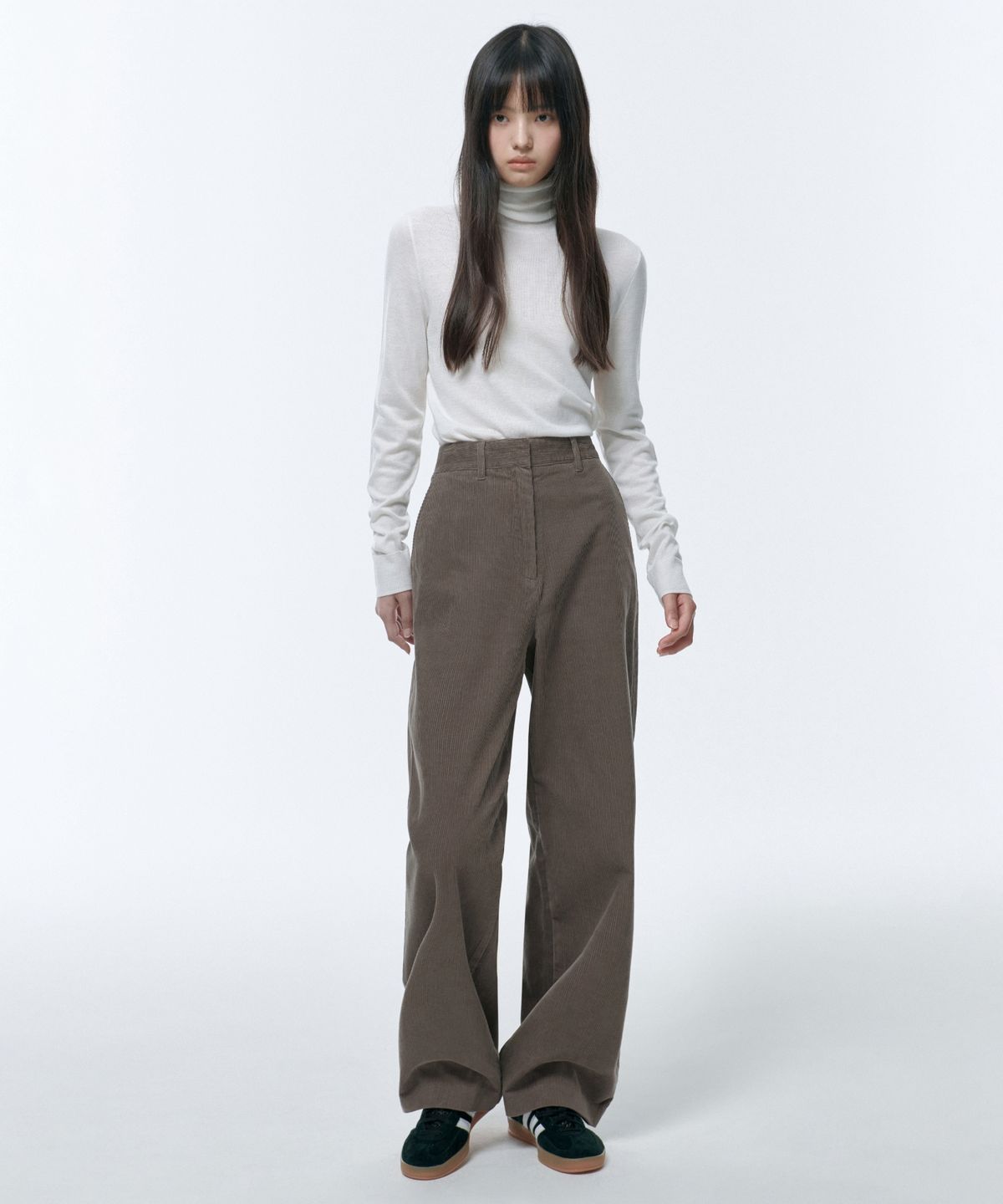무신사 스탠다드 우먼(MUSINSA STANDARD WOMAN) 우먼즈 메리노 울 블렌드 하이게이지 터틀 넥 니트 [아이보리]