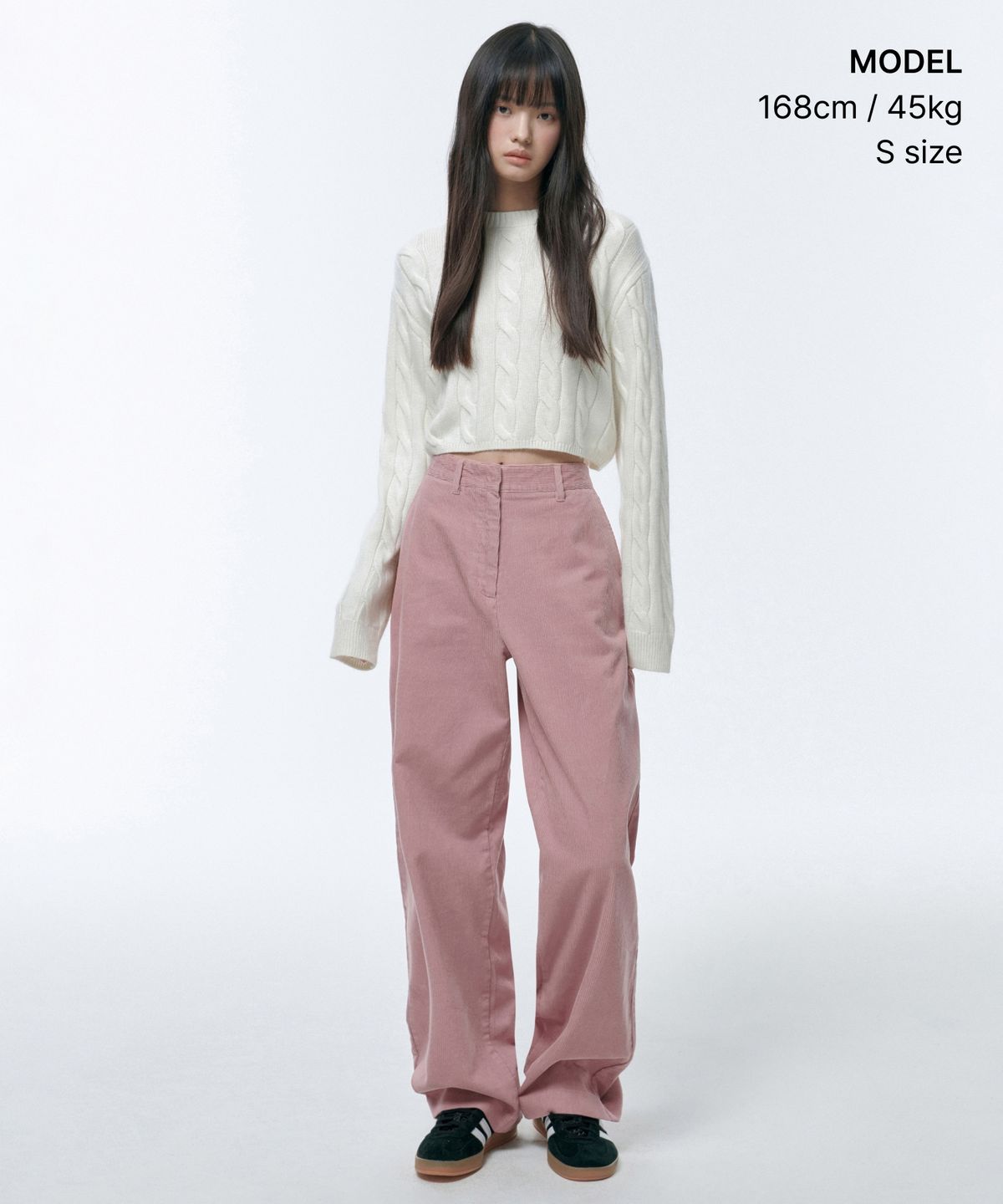 무신사 스탠다드 우먼(MUSINSA STANDARD WOMAN) 우먼즈 앙고라 블렌드 케이블 크롭 니트 [아이보리]