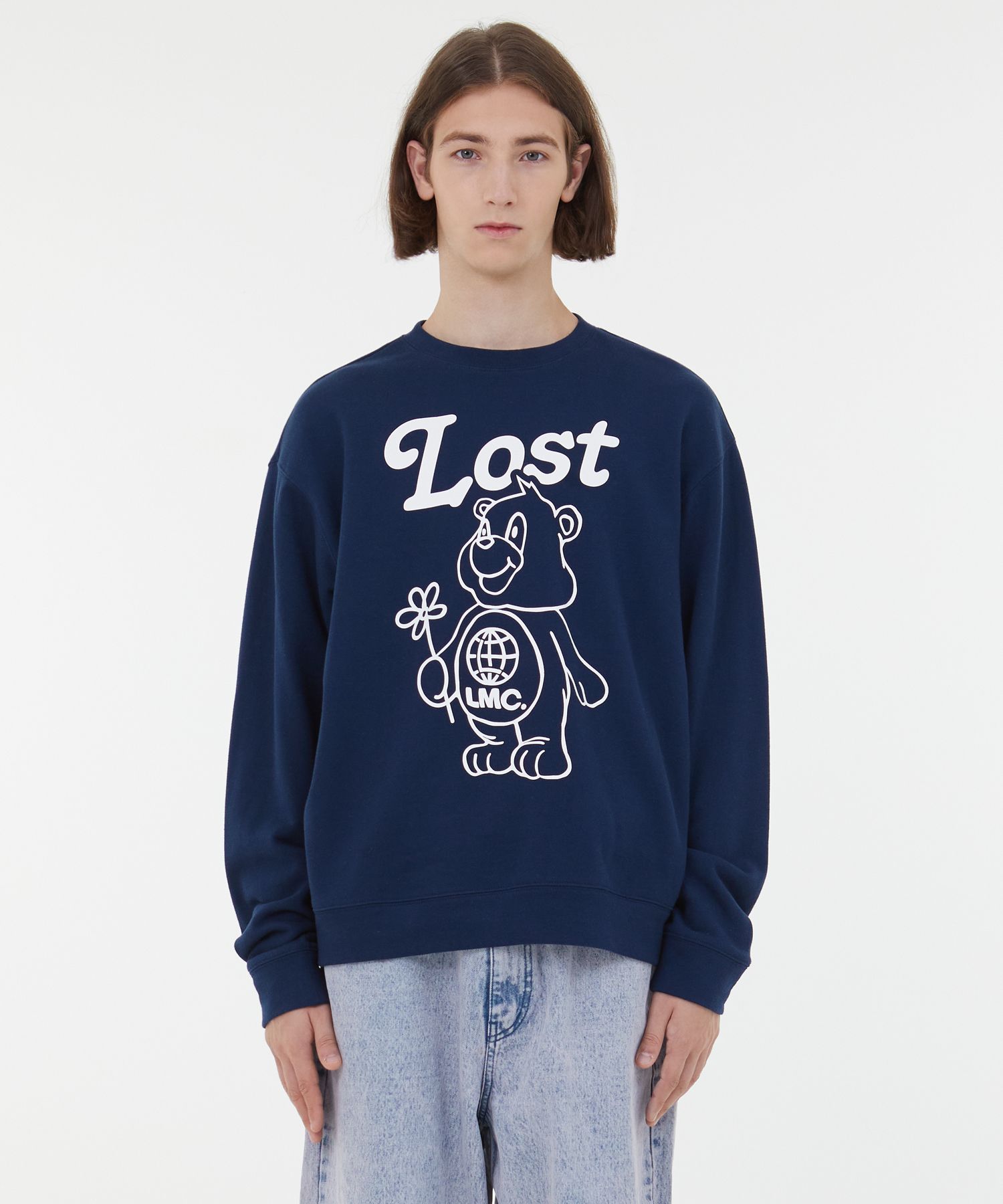 [ LMC ]★LMC FLOWER BEAR SWEATSHIRT MUSINSA | LMC LMC FLOWER BEAR SWEATSHIRT navy