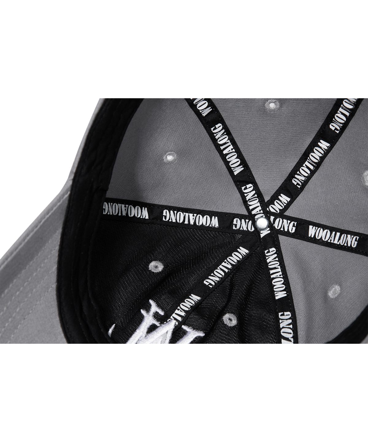 우알롱(WOOALONG) Signature Logo ball cap - DUSTY GREY