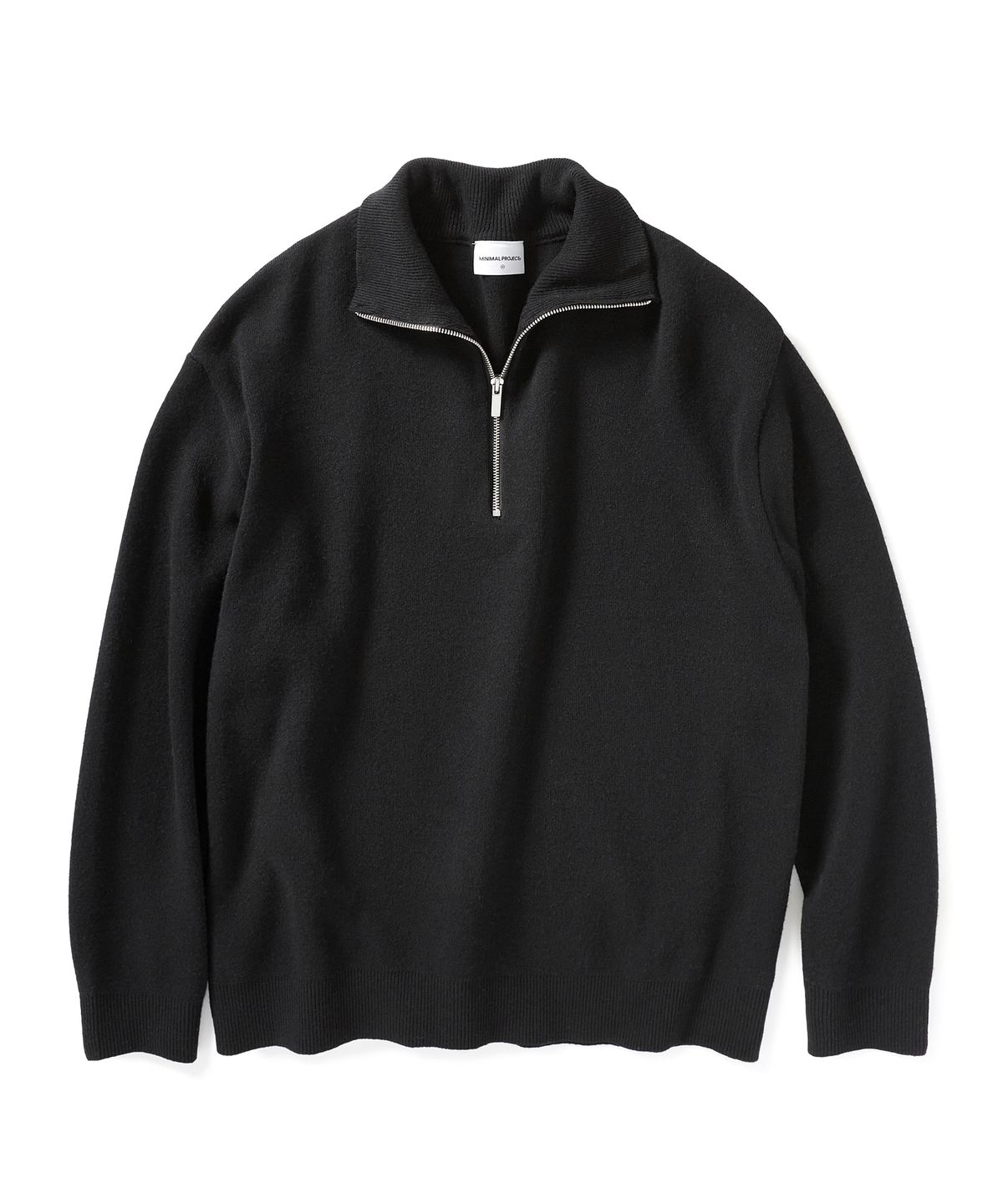 미니멀프로젝트(MINIMALPROJECT) 램스울 하프 집업 니트 MNT106 [BLACK]