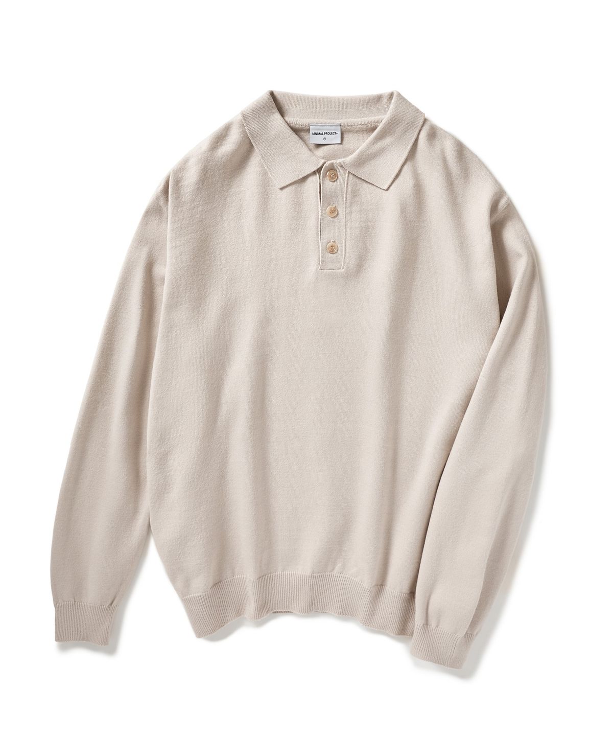미니멀프로젝트(MINIMALPROJECT) 하프 버튼 카라 니트 MNT105 [BEIGE]