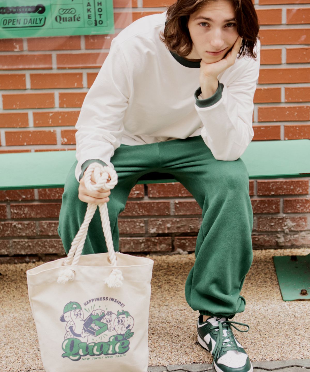 꾸아페(QUAFE) [UNISEX] QUAFY JOGGER PANTS_Green