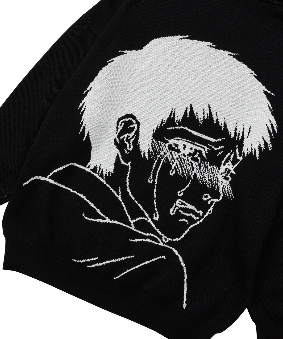 아조바이아조(AJOBYAJO) Crying Boy Cotton Knit Hoodie [BLACK]