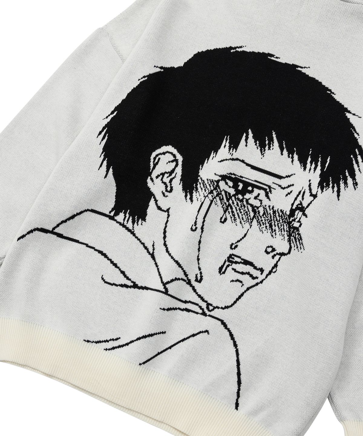 아조바이아조(AJOBYAJO) Crying Boy Cotton Knit Hoodie [IVORY]