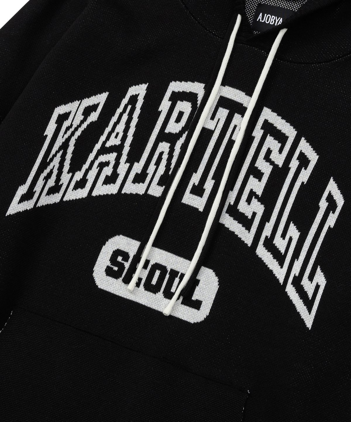 아조바이아조(AJOBYAJO) Seoul Kartell Cotton Knit Hoodie [BLACK]