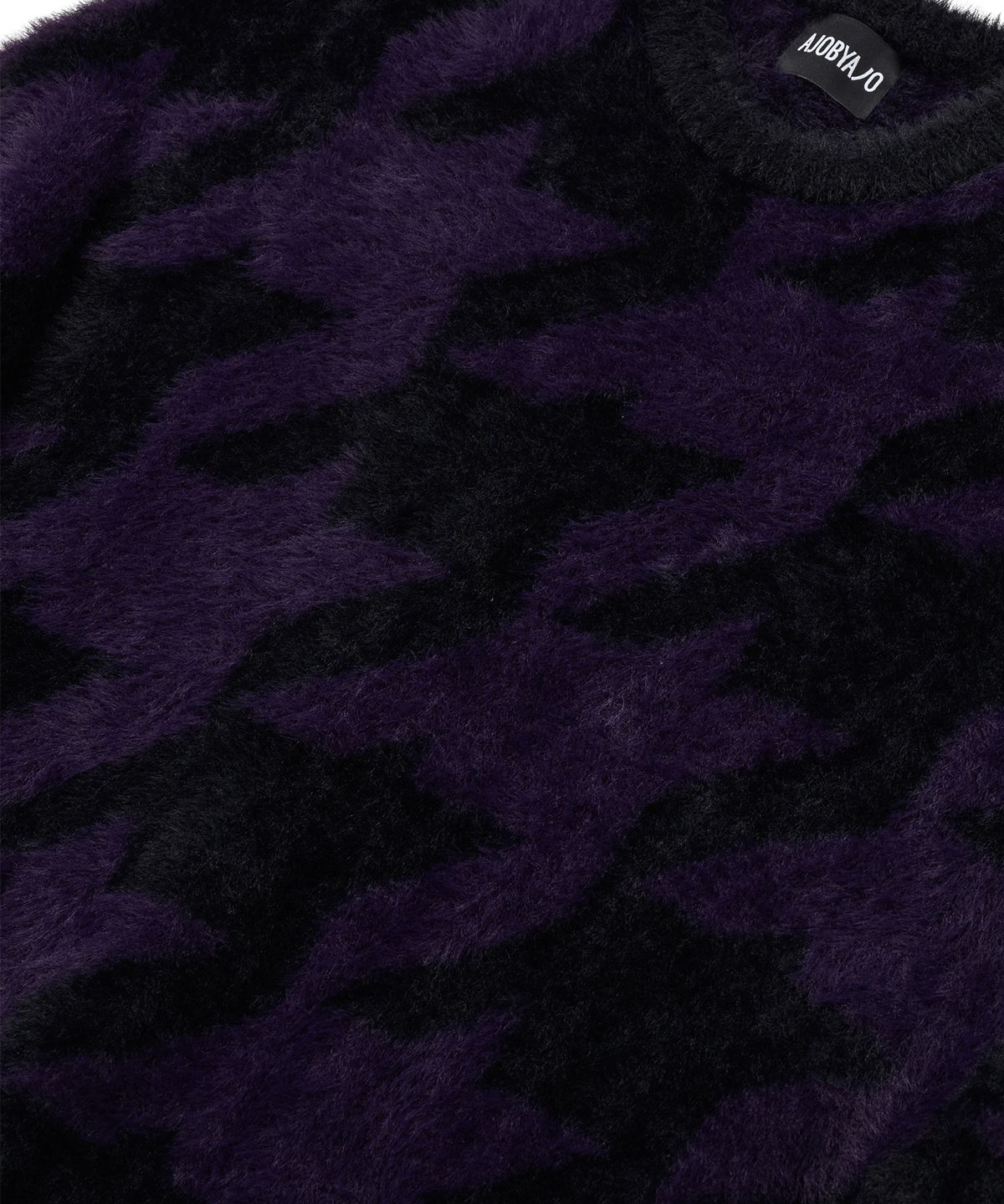 아조바이아조(AJOBYAJO) Houndstooth Check Oversized Sweater [PURPLE]