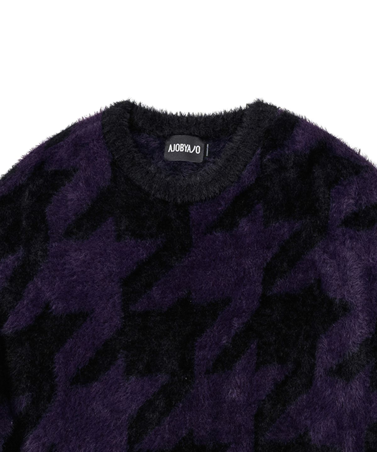 아조바이아조(AJOBYAJO) Houndstooth Check Oversized Sweater [PURPLE]