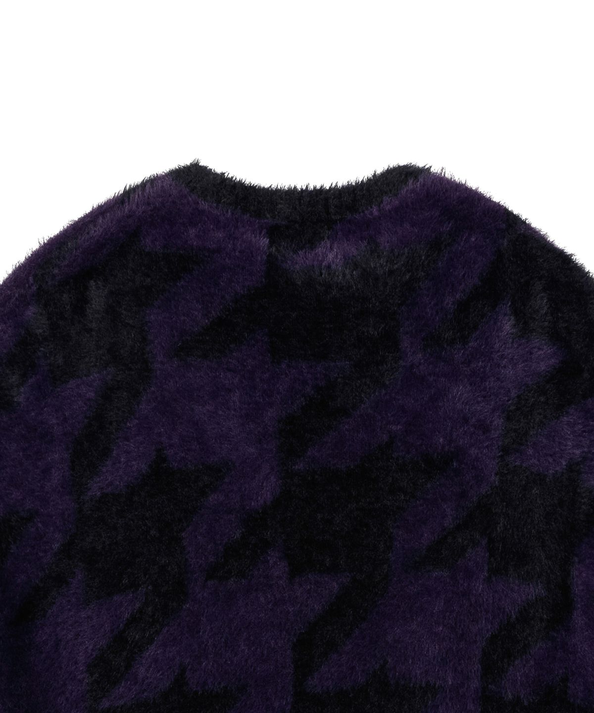 아조바이아조(AJOBYAJO) Houndstooth Check Oversized Sweater [PURPLE]