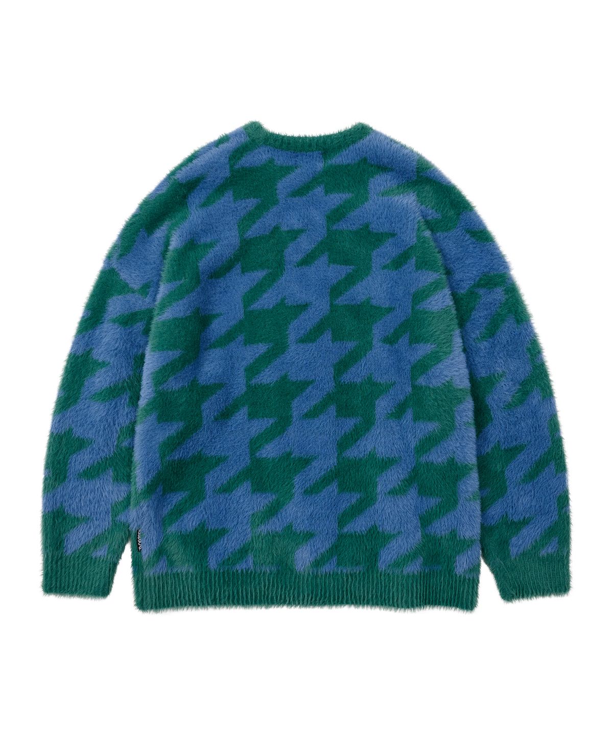 아조바이아조(AJOBYAJO) Houndstooth Check Oversized Sweater [GREEN]