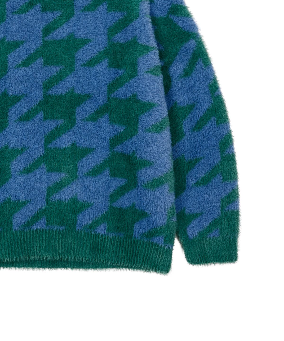 아조바이아조(AJOBYAJO) Houndstooth Check Oversized Sweater [GREEN]