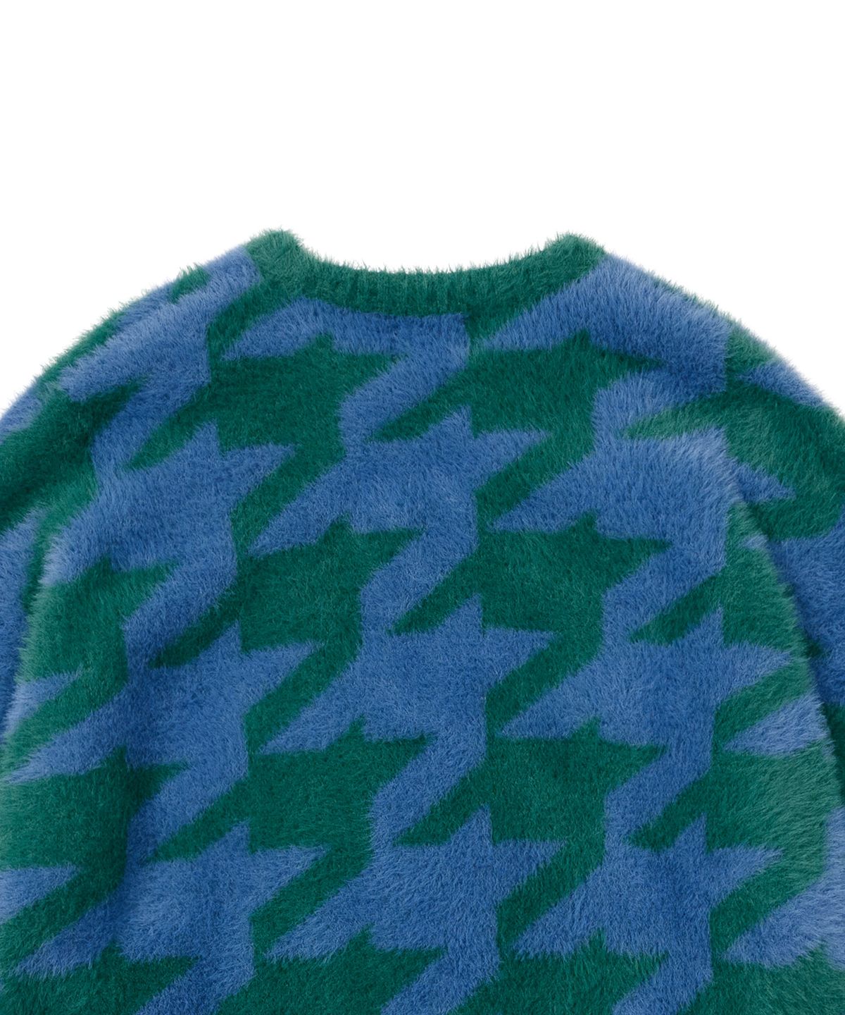 아조바이아조(AJOBYAJO) Houndstooth Check Oversized Sweater [GREEN]