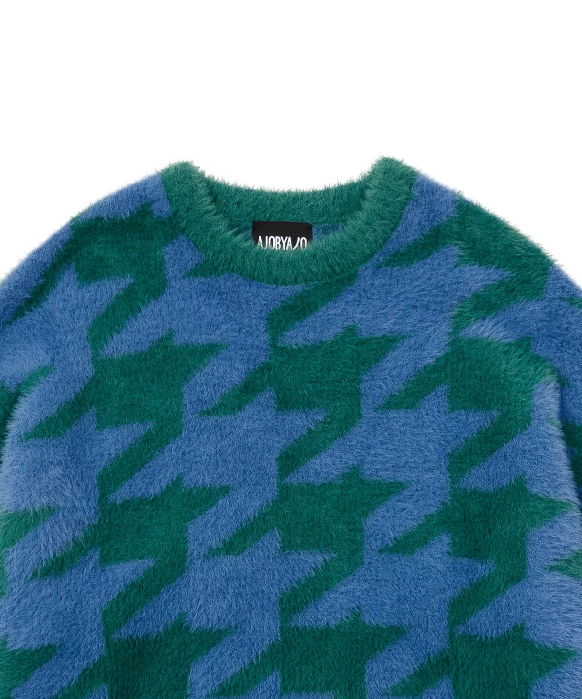 아조바이아조(AJOBYAJO) Houndstooth Check Oversized Sweater [GREEN]
